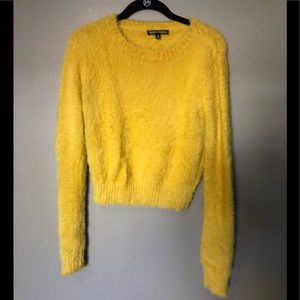 Yellow soft fuzzy sweater